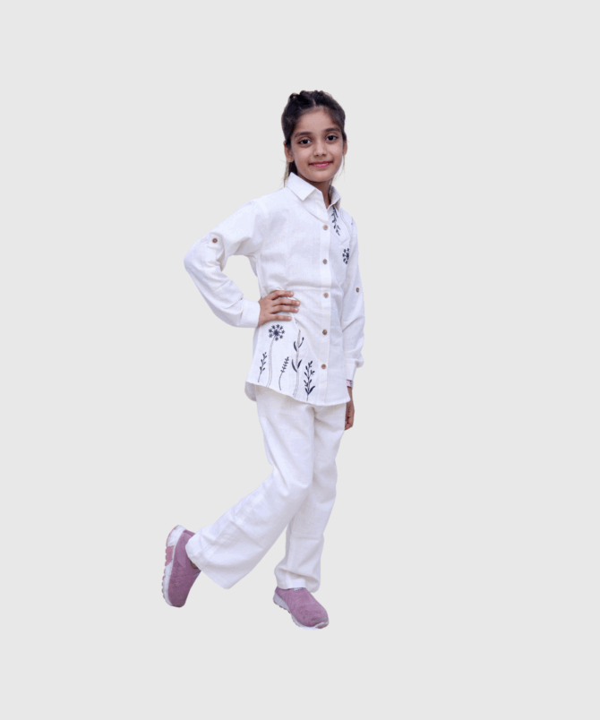 White Cross Floral Co-ord Set - Image 3