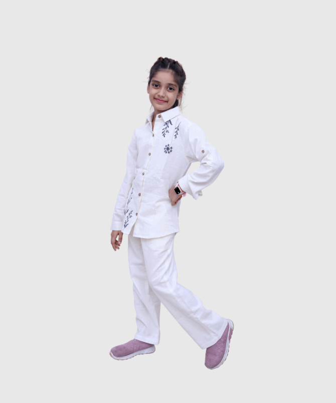 White Cross Floral Co-ord Set - Image 2