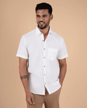 Elegant White Half Sleeve Shirt