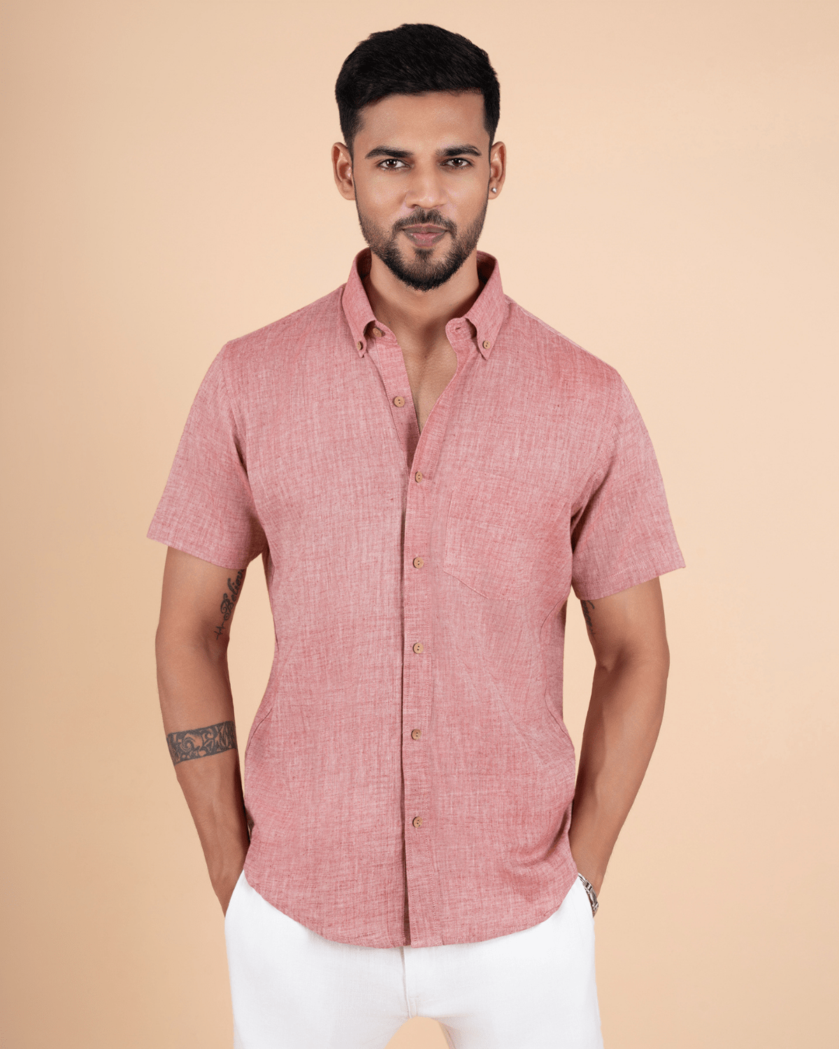 Earth Tone Half Sleeve Men Shirt