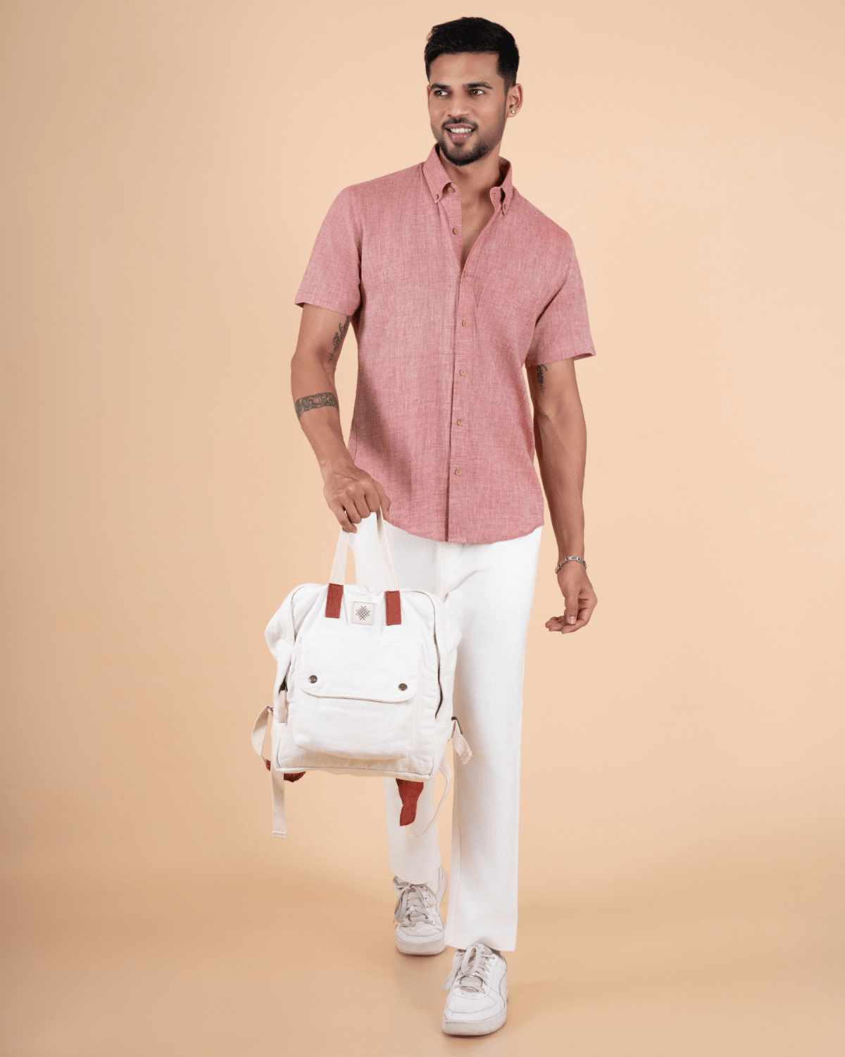 Earth Tone Half Sleeve Men Shirt - Image 5