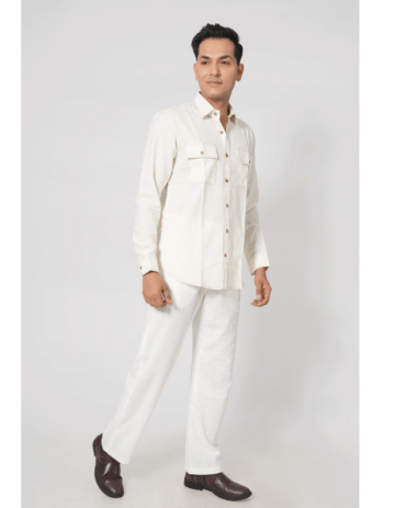 Natural Raw Double Pocket Shirt