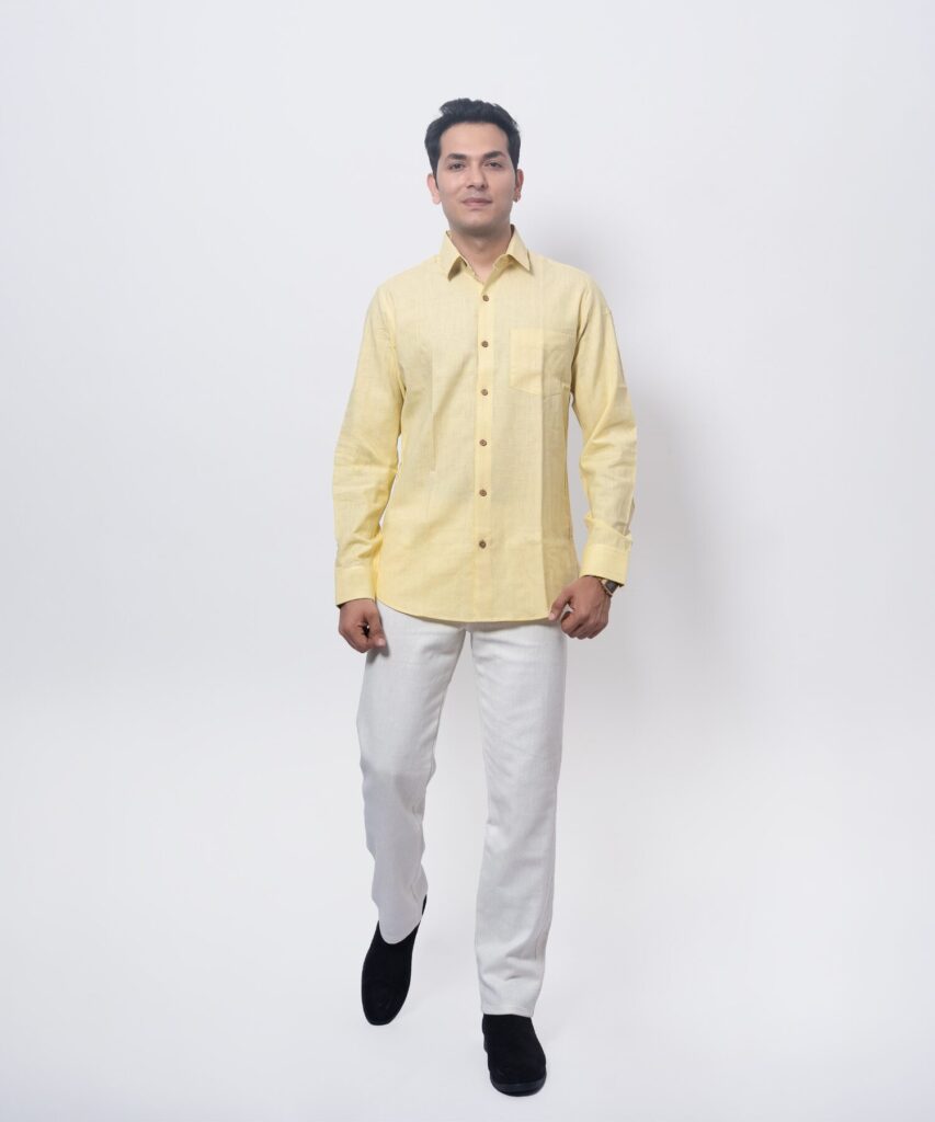 Haldi Khadi Shirt - Feel Khadi