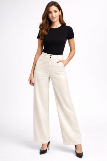 Natural Raw Wide Woman Pant